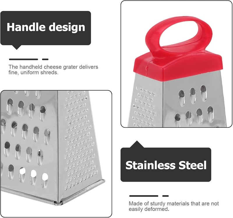 Cabilock 4 Sided Stainless Steel Cheese Grater Box Vegetable Slicer Food Shredder Kitchen Gadget - Image 3